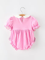 Rylee Faith Designs - Christmas Baby Girls Santa Bow Peter Pan Collar Romper - alternate view 2