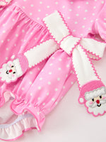 Rylee Faith Designs - Christmas Baby Girls Santa Bow Peter Pan Collar Romper - alternate view 3