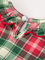 Rylee Faith Designs - Christmas Girls Plaid Smocked Ruffle Collar Bloomer Set - alternate view 4