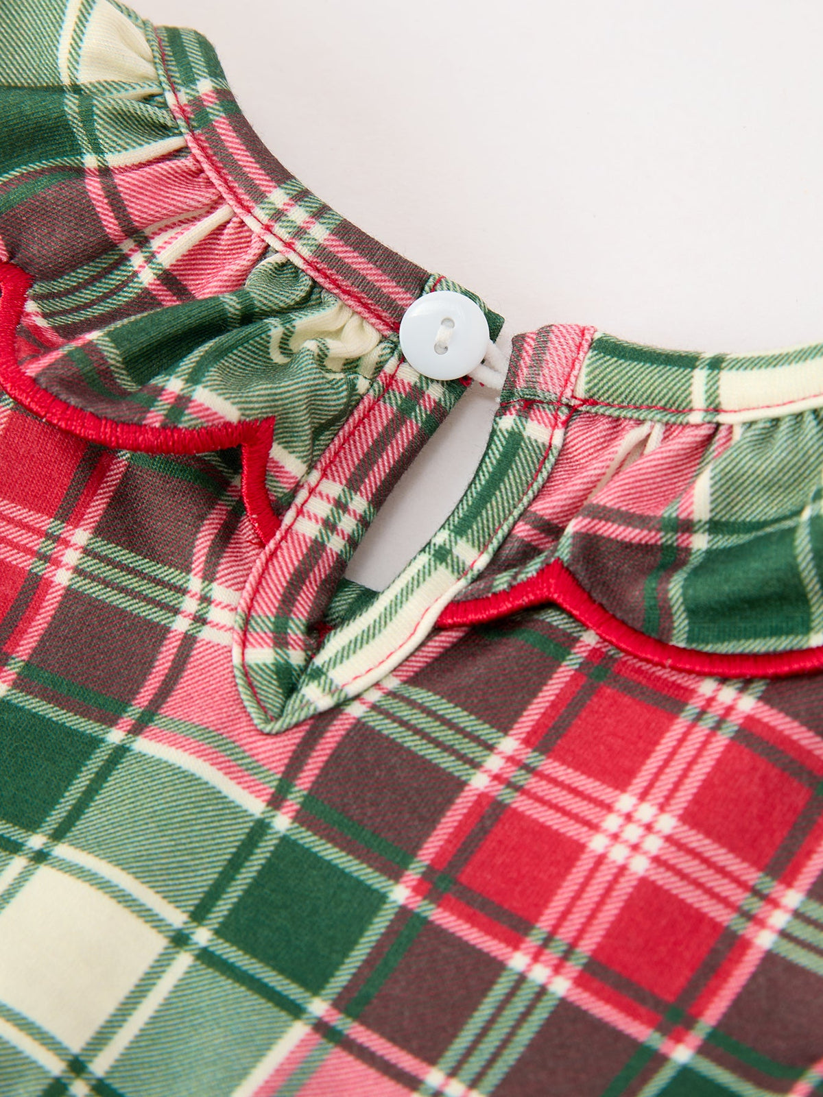 Rylee Faith Designs - Christmas Girls Plaid Smocked Ruffle Collar Bloomer Set - alternate view 4