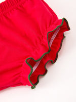 Rylee Faith Designs - Christmas Girls Plaid Smocked Ruffle Collar Bloomer Set - alternate view 5