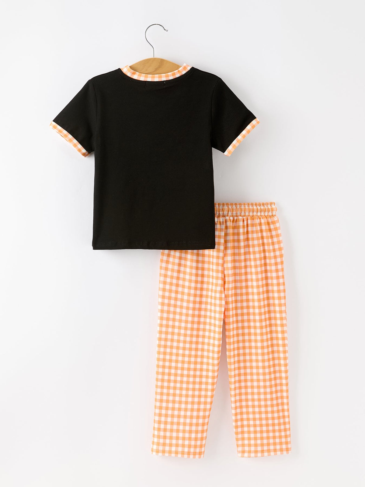 Rylee Faith Designs - Boys Halloween Dog Pumpkin Outfit Set Plaid Pants - alternate view 2