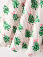 Rylee Faith Designs - Christmas Girls Pink Stripe Tree Bow Twirl Dress - alternate view 10