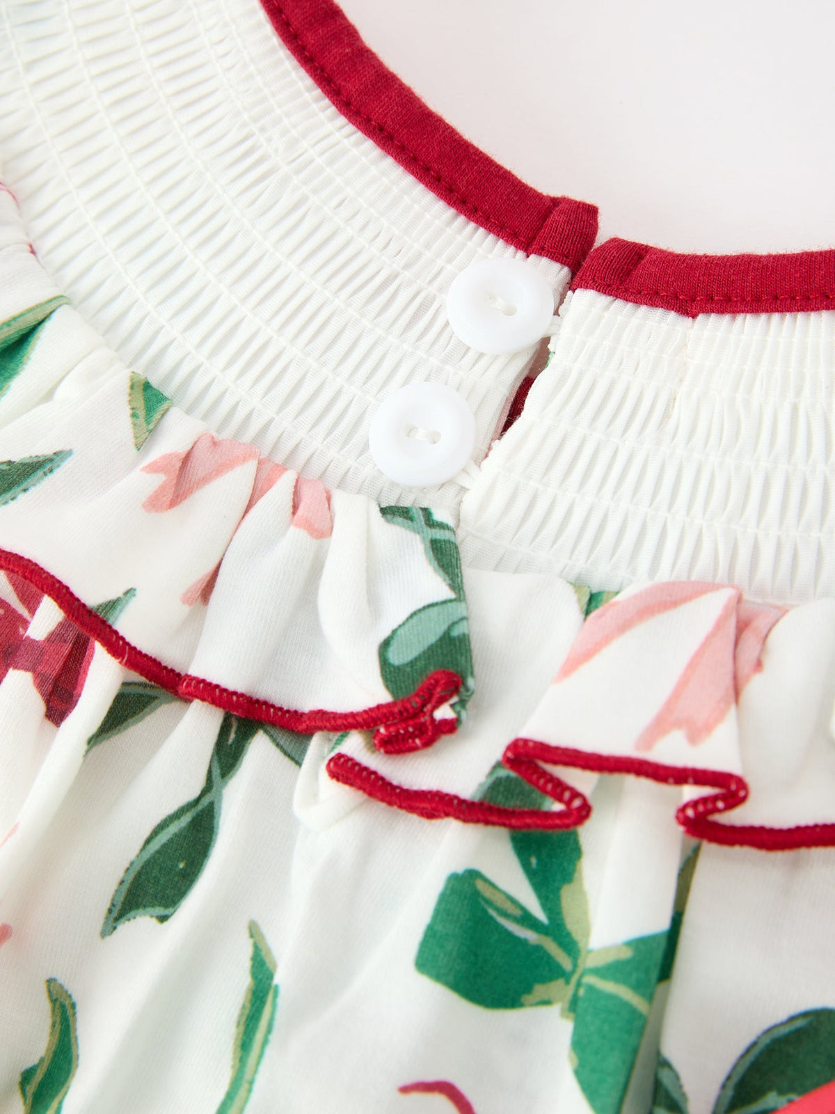 Rylee Faith Designs - Christmas Girls Holly Jolly Bow Smocked Ruffle Dress - alternate view 4