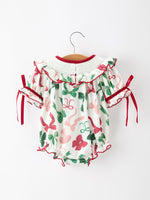 Rylee Faith Designs - Christmas Baby Girls Holly Jolly Smocked Bubble Romper - alternate view 2