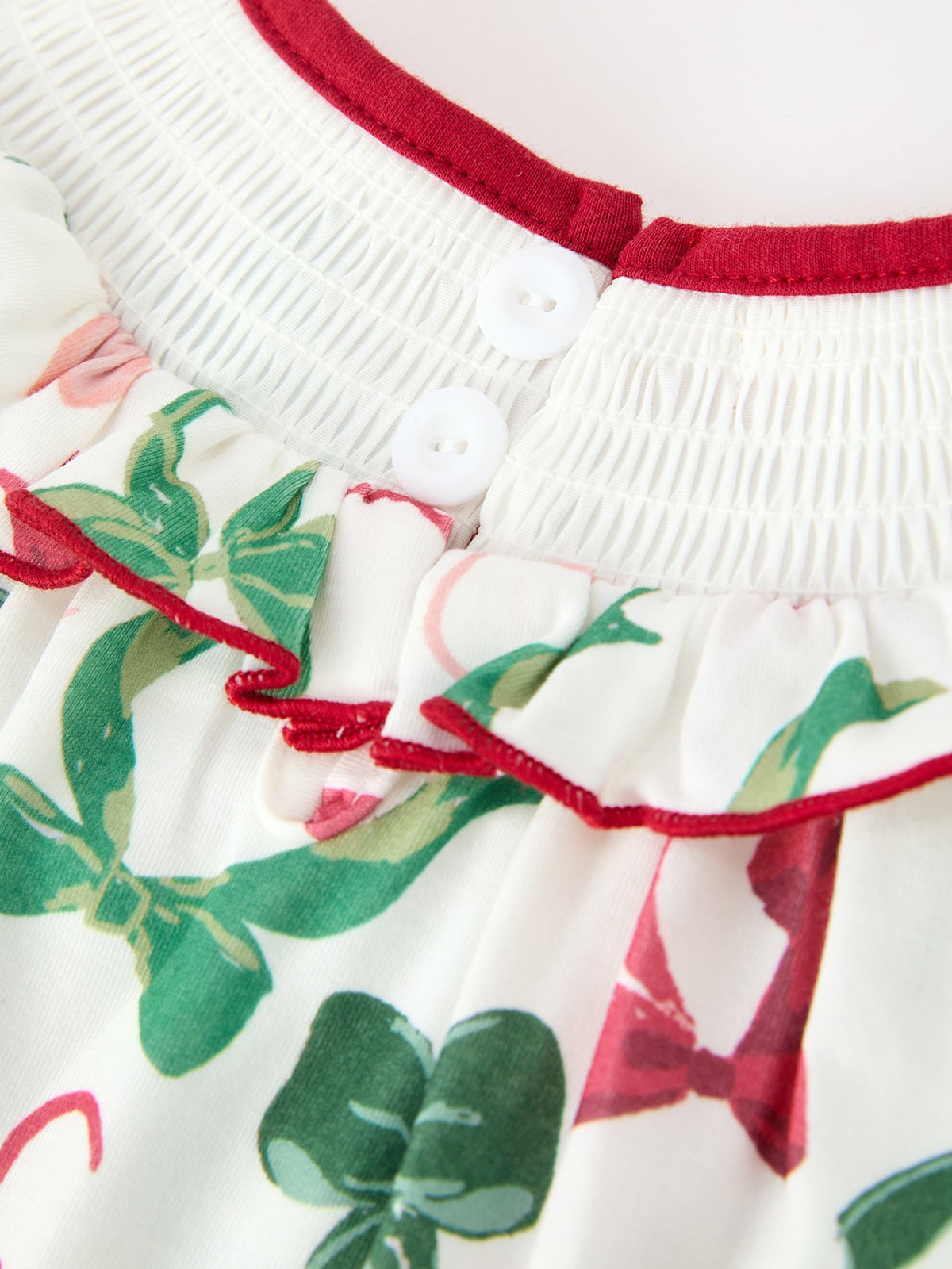 Rylee Faith Designs - Christmas Baby Girls Holly Jolly Smocked Bubble Romper - alternate view 5