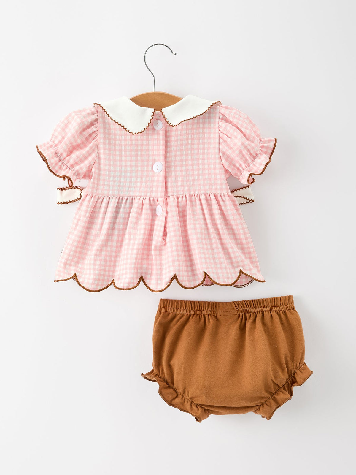 Rylee Faith Designs - Christmas Girls Gingerbread Peter Pan Collar Bloomer Set - alternate view 8