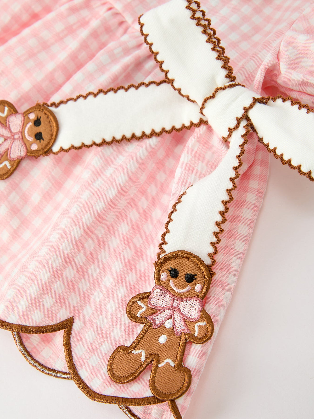 Rylee Faith Designs - Christmas Girls Gingerbread Peter Pan Collar Bloomer Set - alternate view 9