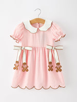 Rylee Faith Designs - Christmas Girls Gingerbread Peter Pan Collar Dress - alternate view 2