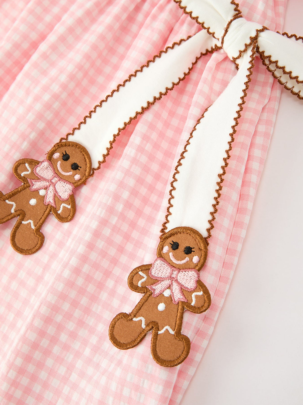 Rylee Faith Designs - Christmas Girls Gingerbread Peter Pan Collar Dress - alternate view 9