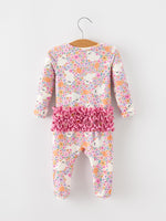 Rylee Faith Designs - Halloween Ghost Baby Zip Romper Ruffle Trim - alternate view 2