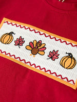 Rylee Faith Designs - Boy Thanksgiving Pumpkin Turkey Maple Leaf Outfit Set - alternate view 4
