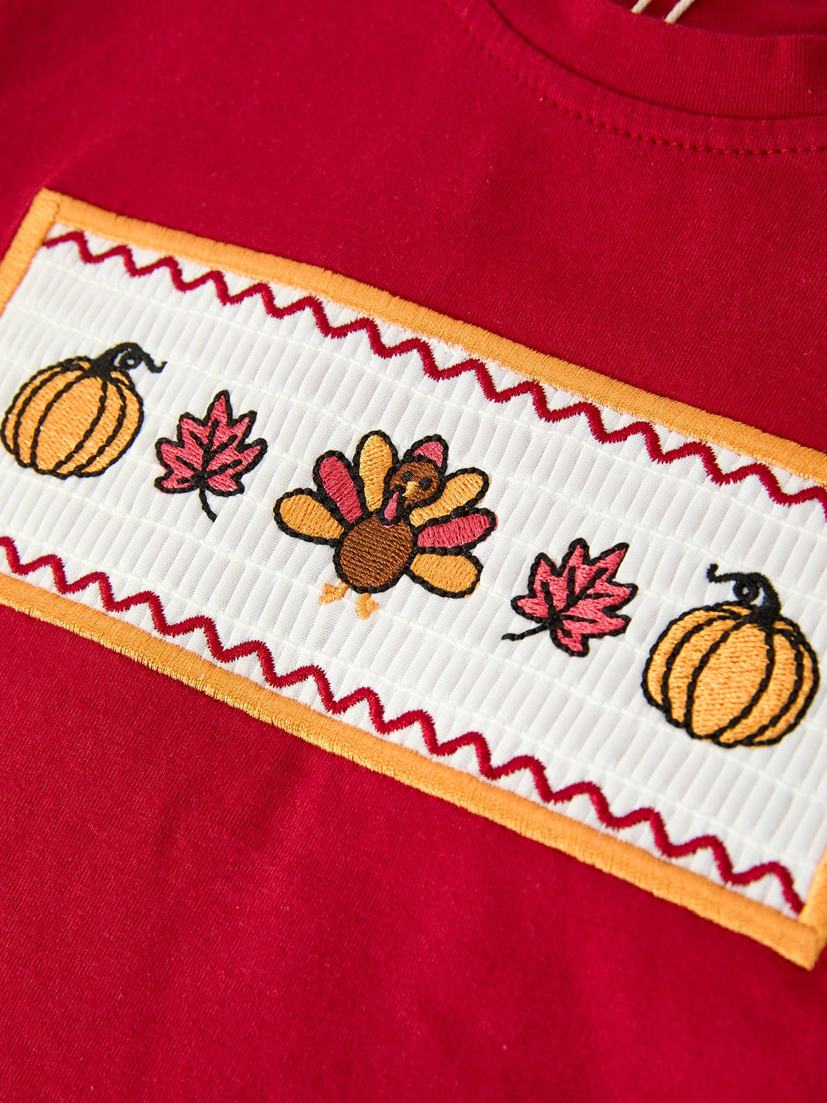 Rylee Faith Designs - Boy Thanksgiving Pumpkin Turkey Maple Leaf Outfit Set - alternate view 4