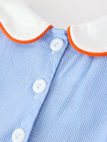 Rylee Faith Designs - Fall Girls Plaid Pumpkin Appliqué Peter Pan Collar Dress - alternate view 4
