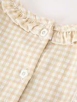 Rylee Faith Designs - Baby Girls Goose Embroidered Beige Plaid Ruffle Bloomer Set - alternate view 4