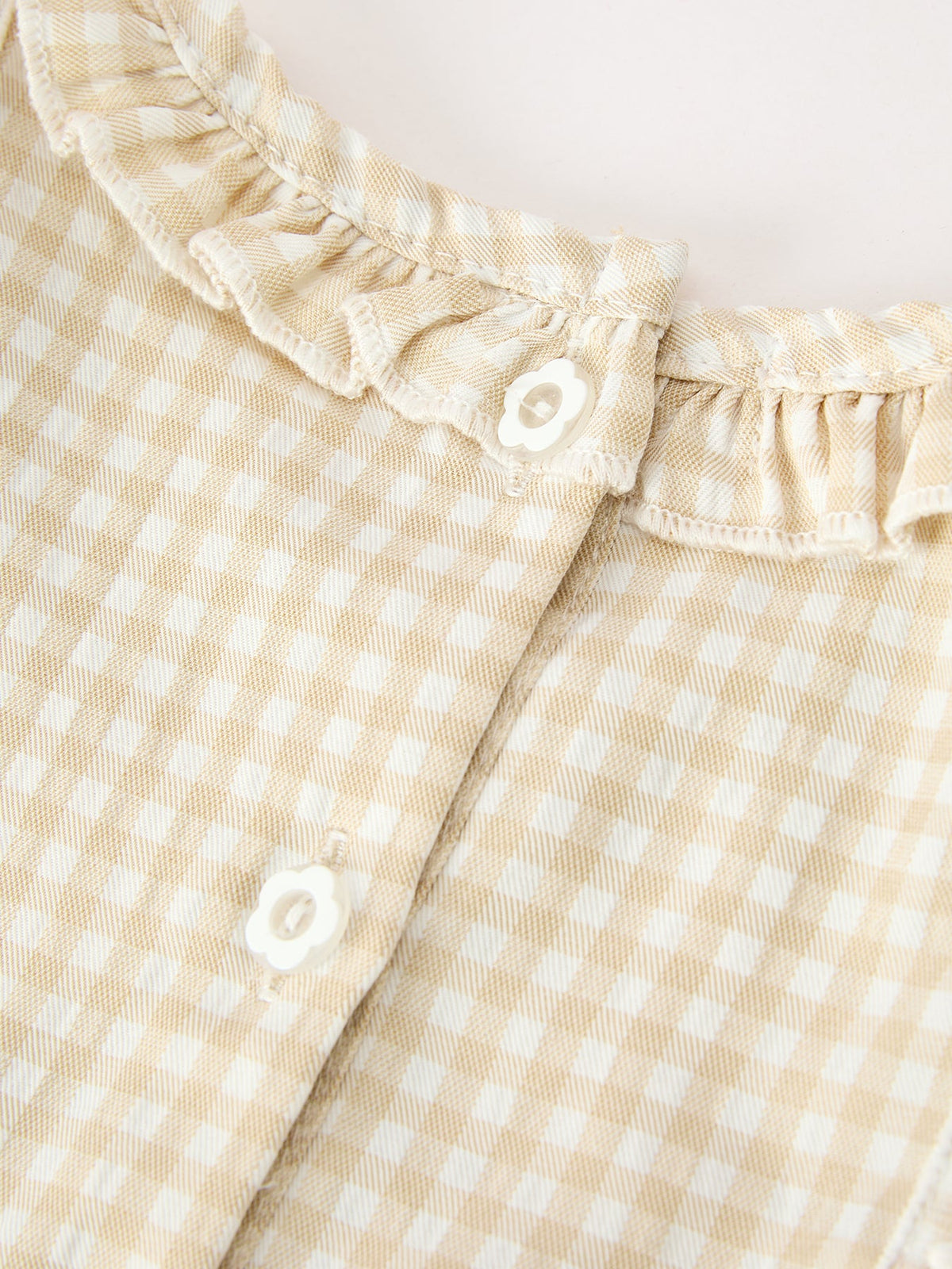 Rylee Faith Designs - Baby Girls Goose Embroidered Beige Plaid Ruffle Bloomer Set - alternate view 4