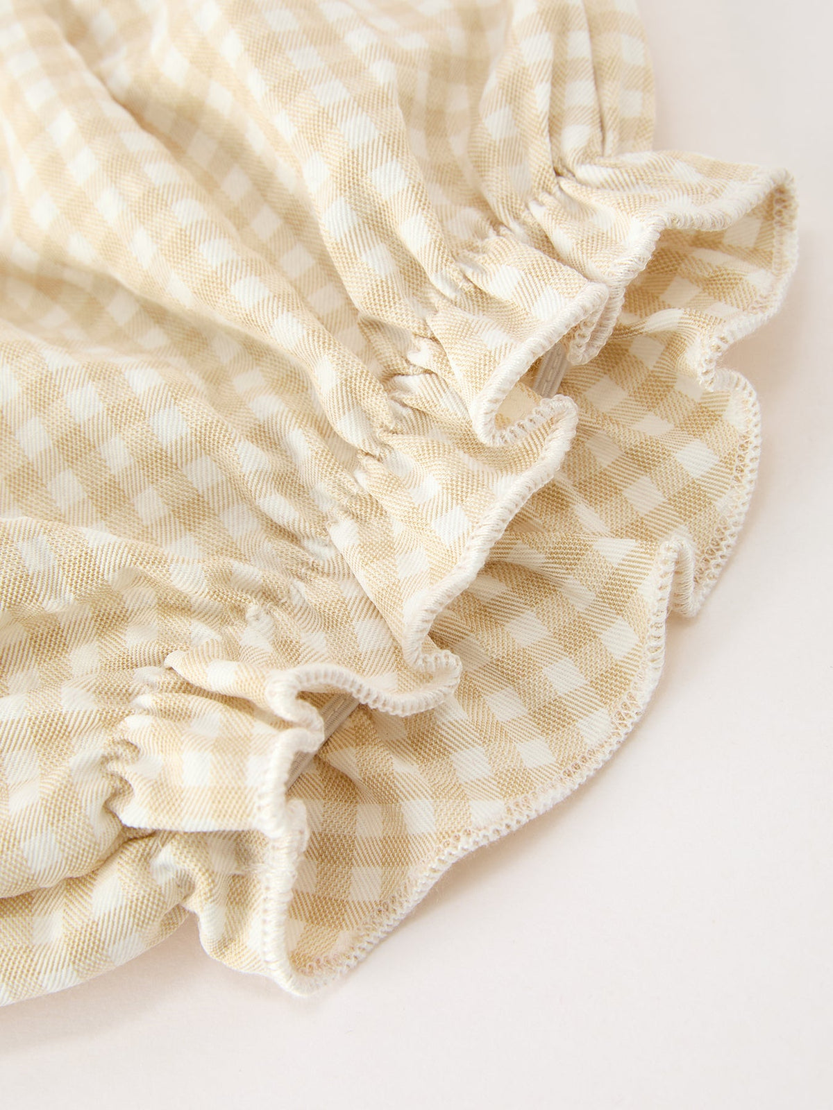 Rylee Faith Designs - Baby Girls Goose Embroidered Beige Plaid Ruffle Bloomer Set - alternate view 5