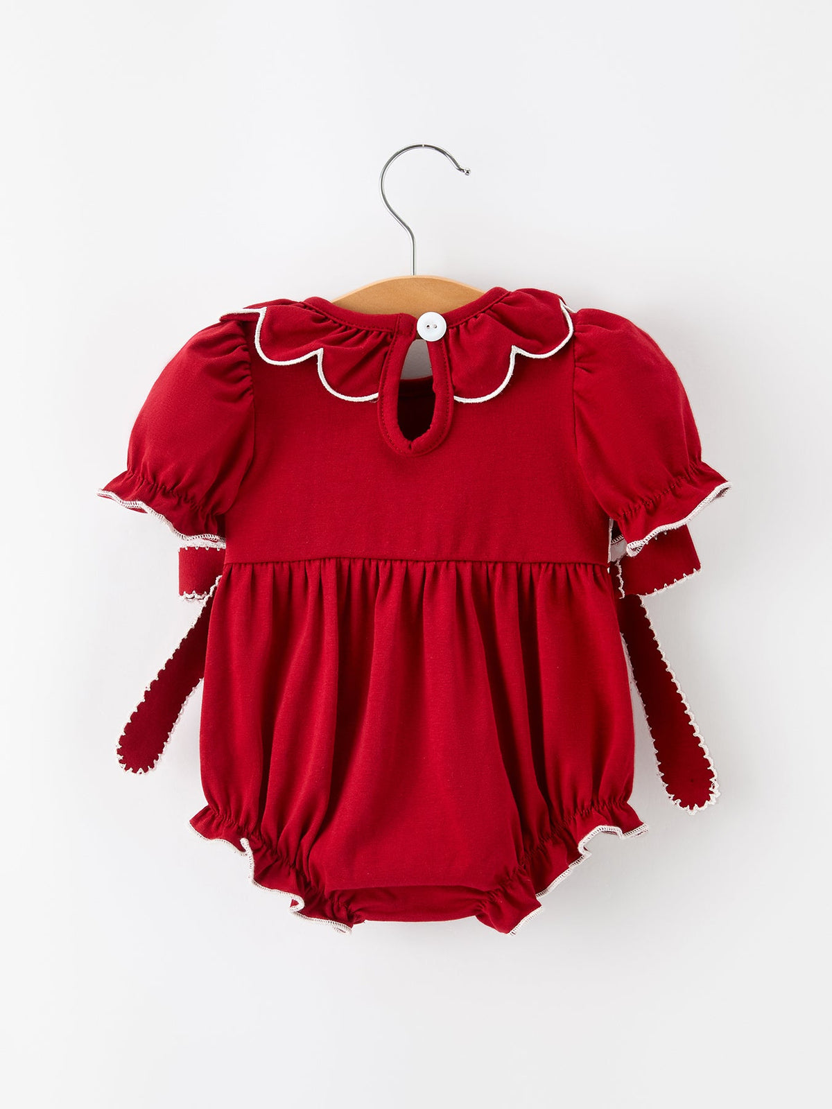 Rylee Faith Designs - Baby Girls Christmas Reindeer Smocked Bubble Romper - alternate view 6