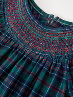 Rylee Faith Designs - Girls Christmas Plaid Smocked Bubble Romper - alternate view 3