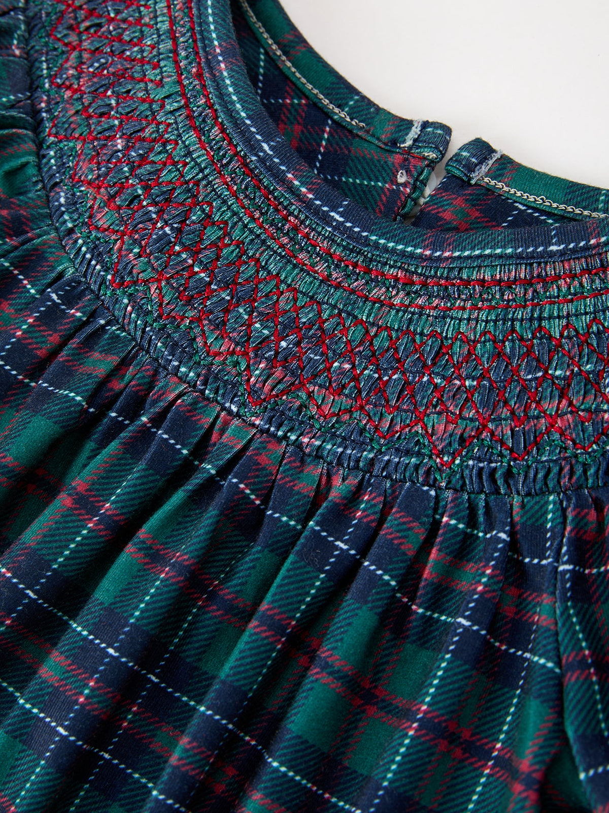 Rylee Faith Designs - Girls Christmas Plaid Smocked Bubble Romper - alternate view 3
