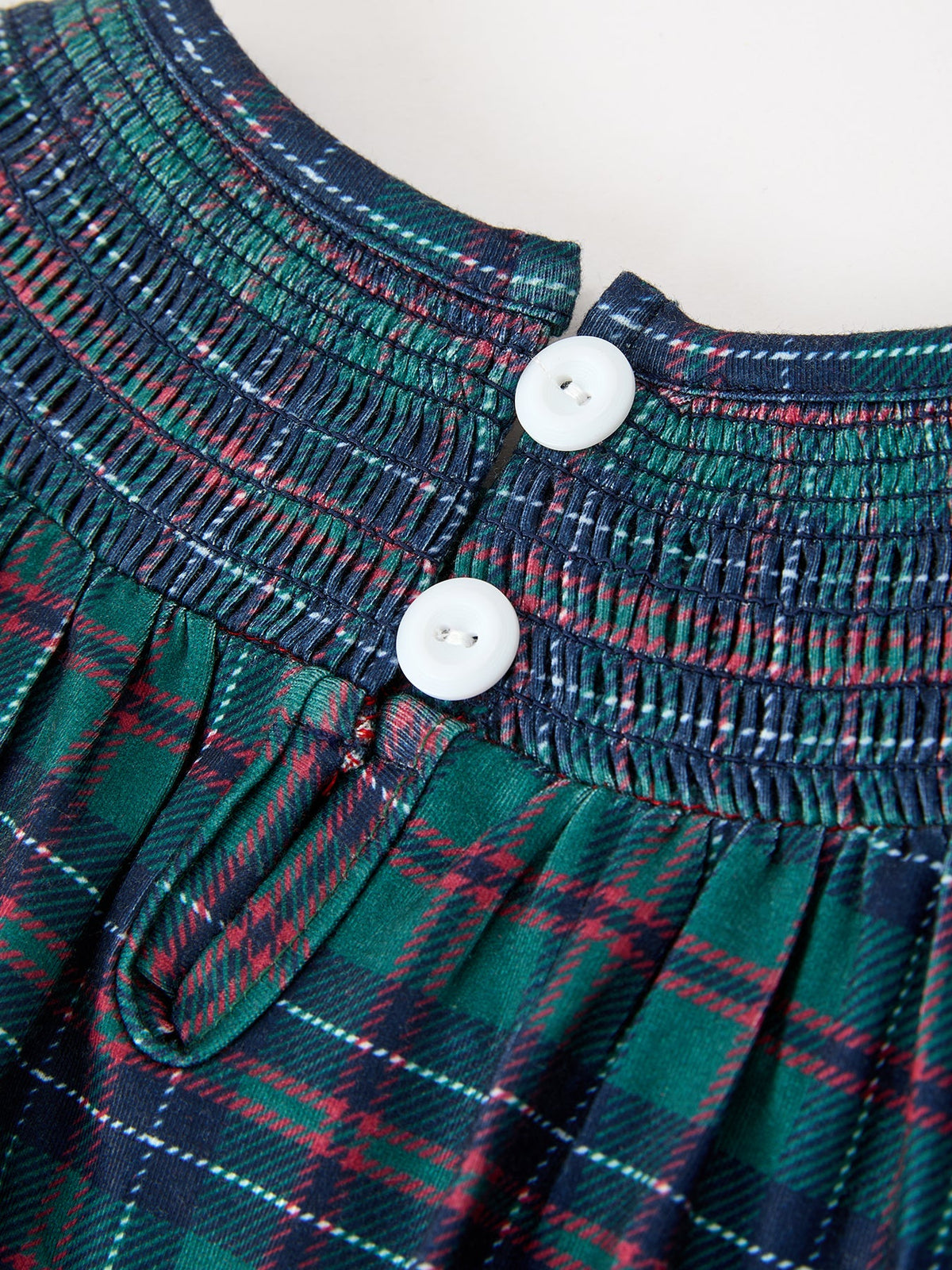Rylee Faith Designs - Girls Christmas Plaid Smocked Bubble Romper - alternate view 5