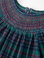 Rylee Faith Designs - Christmas Girls Plaid Smocked Dres Puff Sleeves - alternate view 3