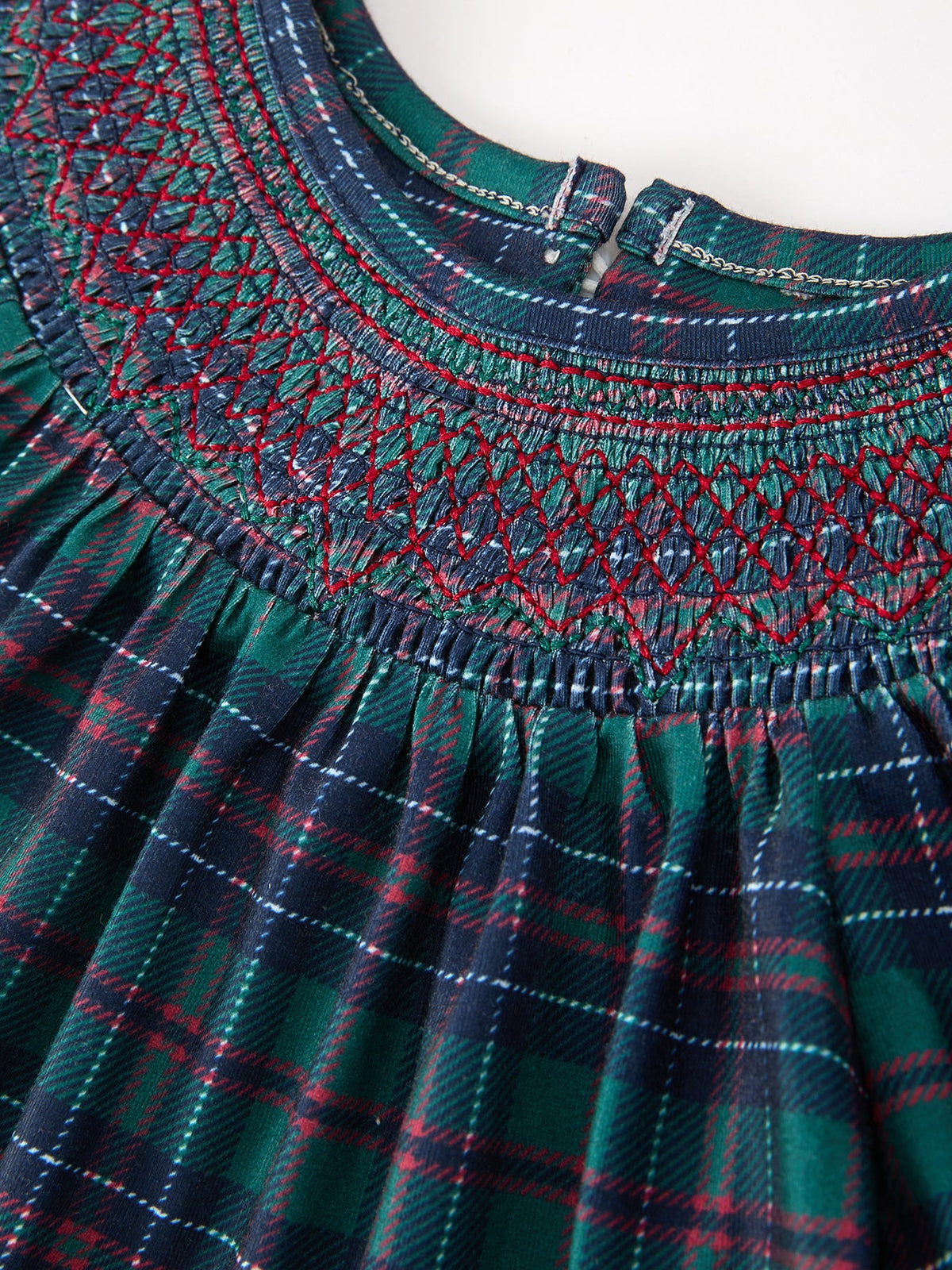 Rylee Faith Designs - Christmas Girls Plaid Smocked Dres Puff Sleeves - alternate view 3