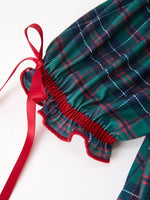 Rylee Faith Designs - Christmas Girls Plaid Smocked Dres Puff Sleeves - alternate view 4