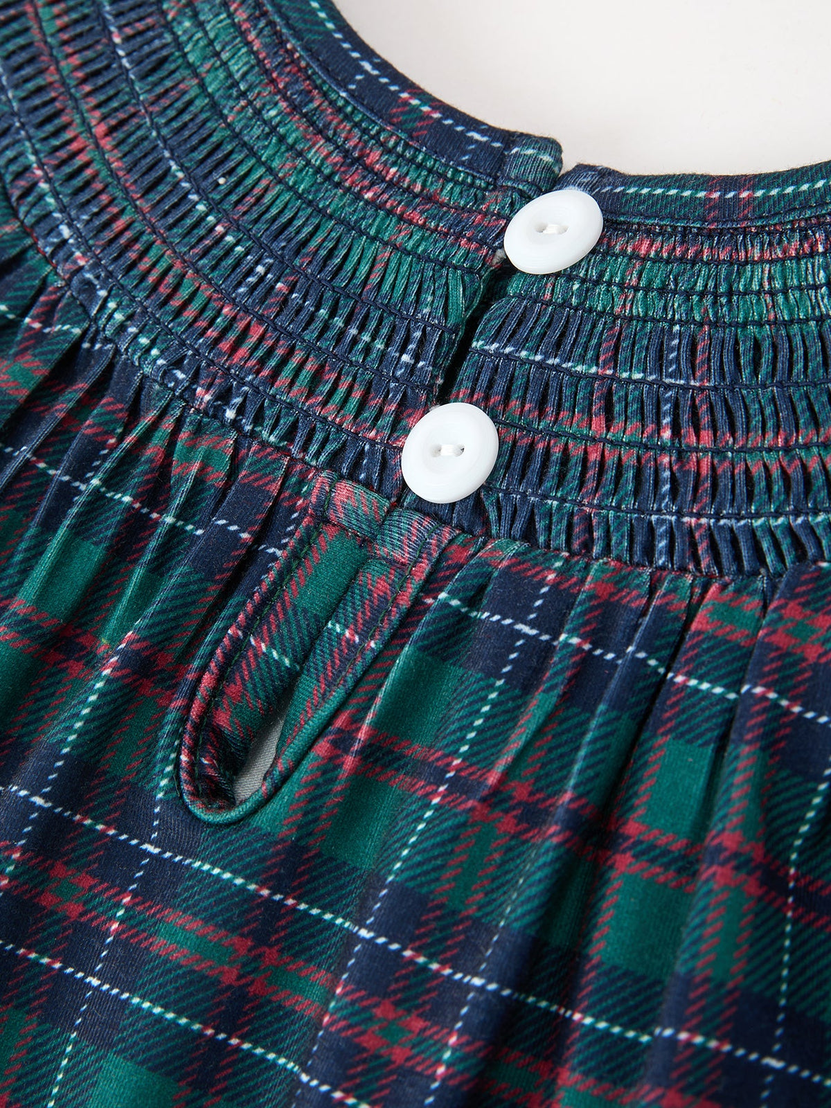 Rylee Faith Designs - Christmas Girls Plaid Smocked Dres Puff Sleeves - alternate view 5