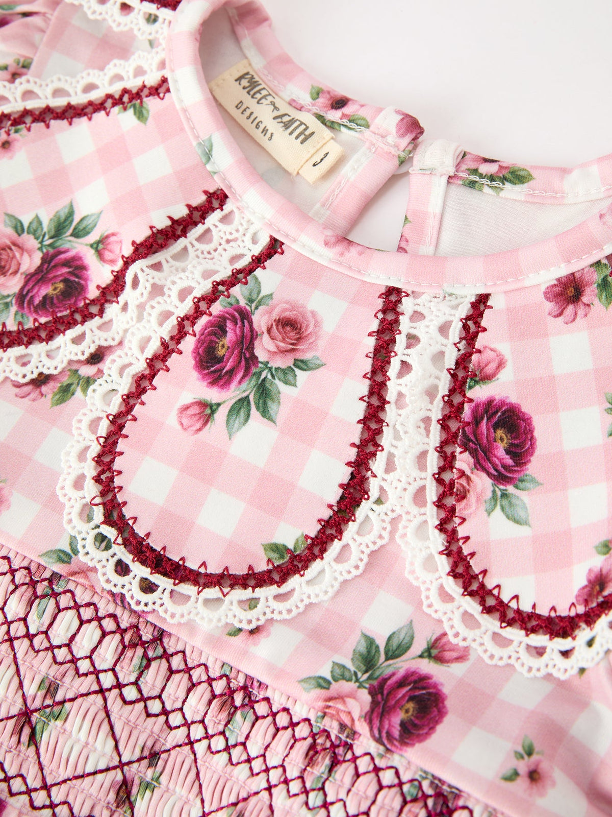 Rylee Faith Designs - Fall Toddler Girls Vintage Smocked Floral Dress - alternate view 3