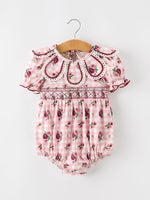 Rylee Faith Designs - Fall Baby Girls Vintage Smocked Floral Romper