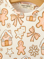 Rylee Faith Designs - Christmas Gingerbread Cookie Girls Long Sleeve Twirl Dress - alternate view 3