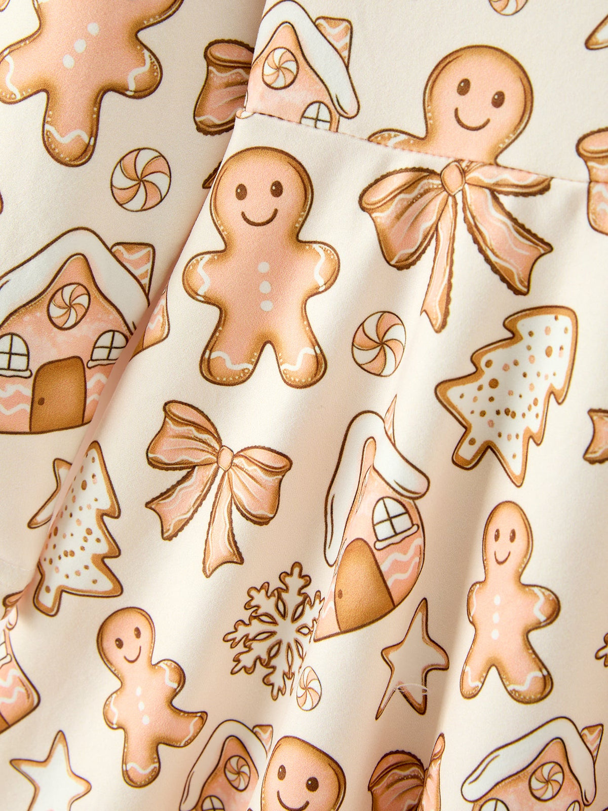 Rylee Faith Designs - Christmas Gingerbread Cookie Girls Long Sleeve Twirl Dress - alternate view 4
