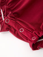 Rylee Faith Designs - Christmas Holly Embroidered Baby Romper Petals Collar Ruffle - alternate view 4