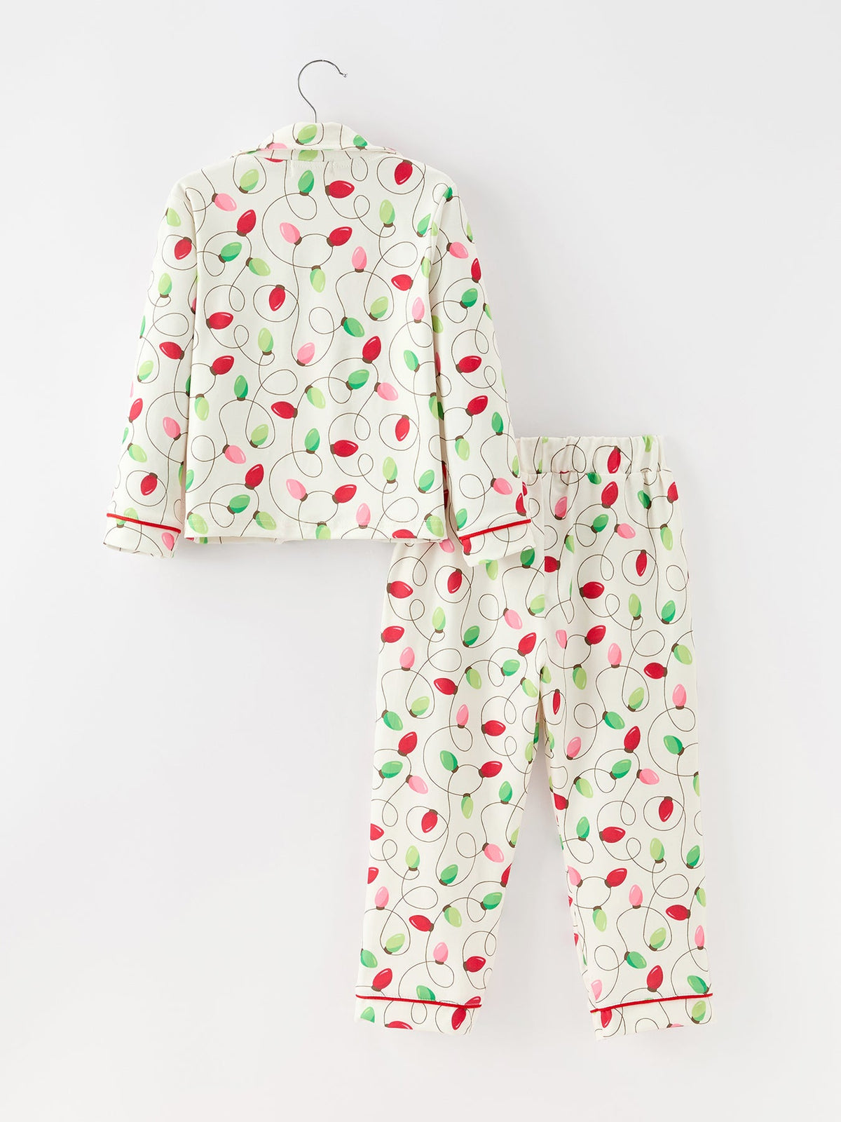 Rylee Faith Designs - Christmas Lights Print Bow Tie Pajamas Set - alternate view 2