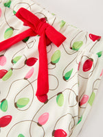 Rylee Faith Designs - Christmas Lights Print Bow Tie Pajamas Set - alternate view 5