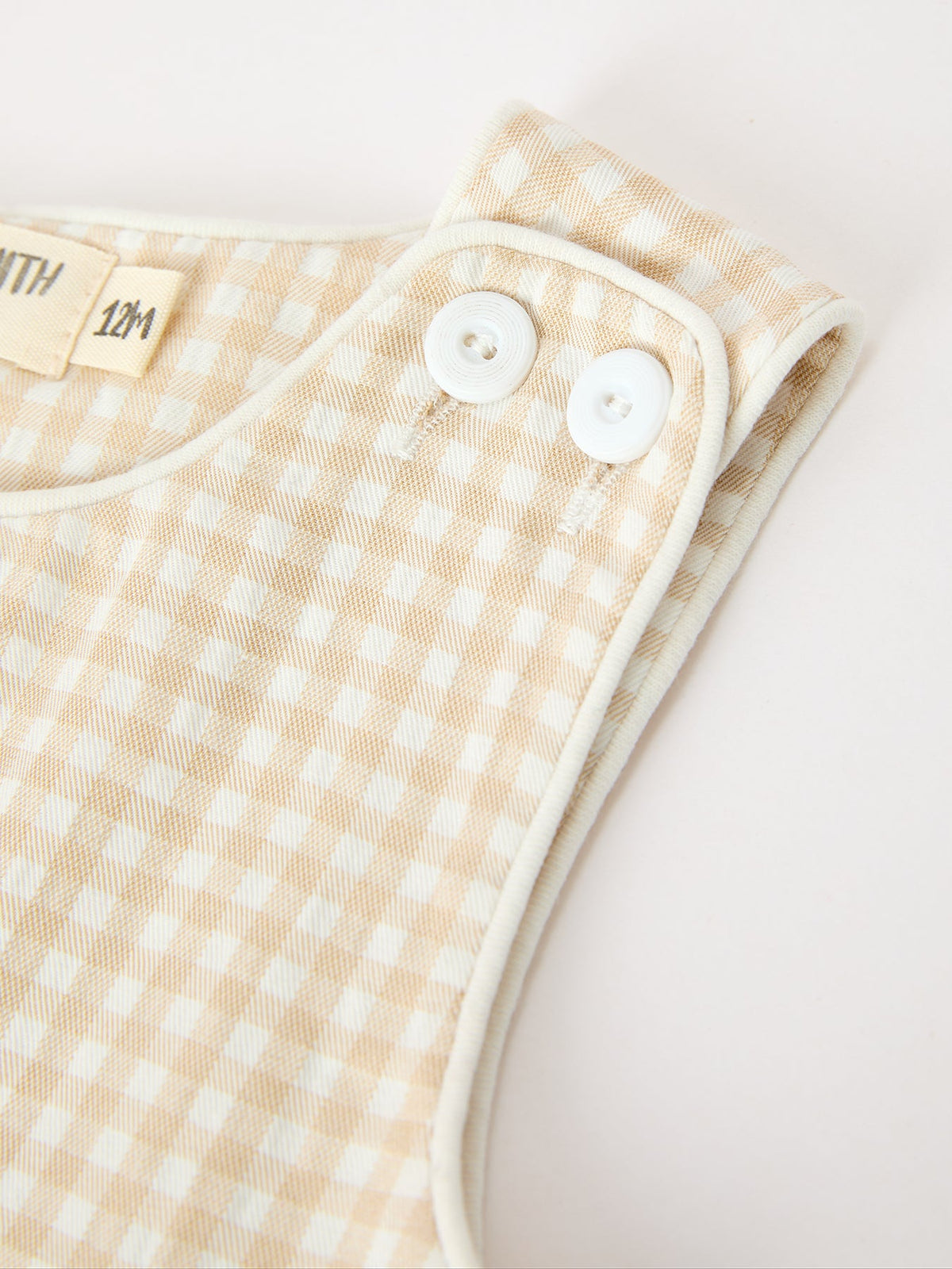 Rylee Faith Designs - Goose Embroidered Beige Plaid Baby Boys Jonjon - alternate view 3