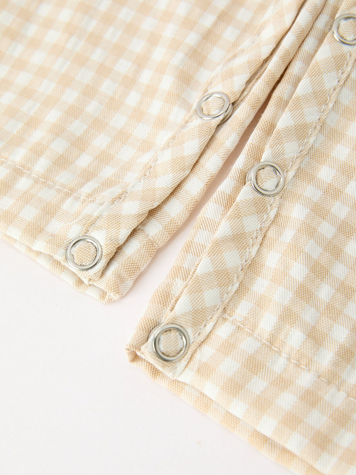 Rylee Faith Designs - Goose Embroidered Beige Plaid Baby Boys Jonjon - alternate view 5