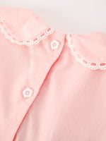 Rylee Faith Designs - Fall Girls Pink Floral Embroidered Smocked Peter Pan Collar Dress - alternate view 5