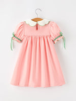 Rylee Faith Designs - Christmas Girls Pink Christmas Tree Embroidered Ruffle Dress - alternate view 2