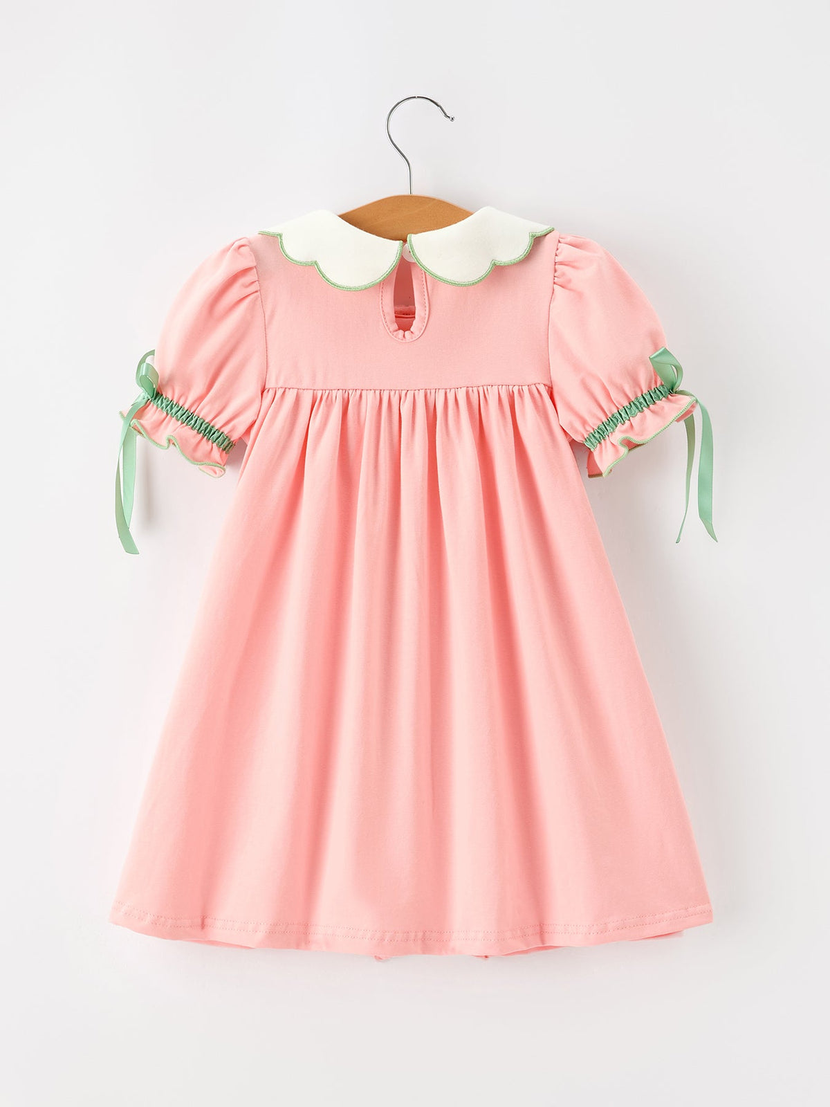 Rylee Faith Designs - Christmas Girls Pink Christmas Tree Embroidered Ruffle Dress - alternate view 2