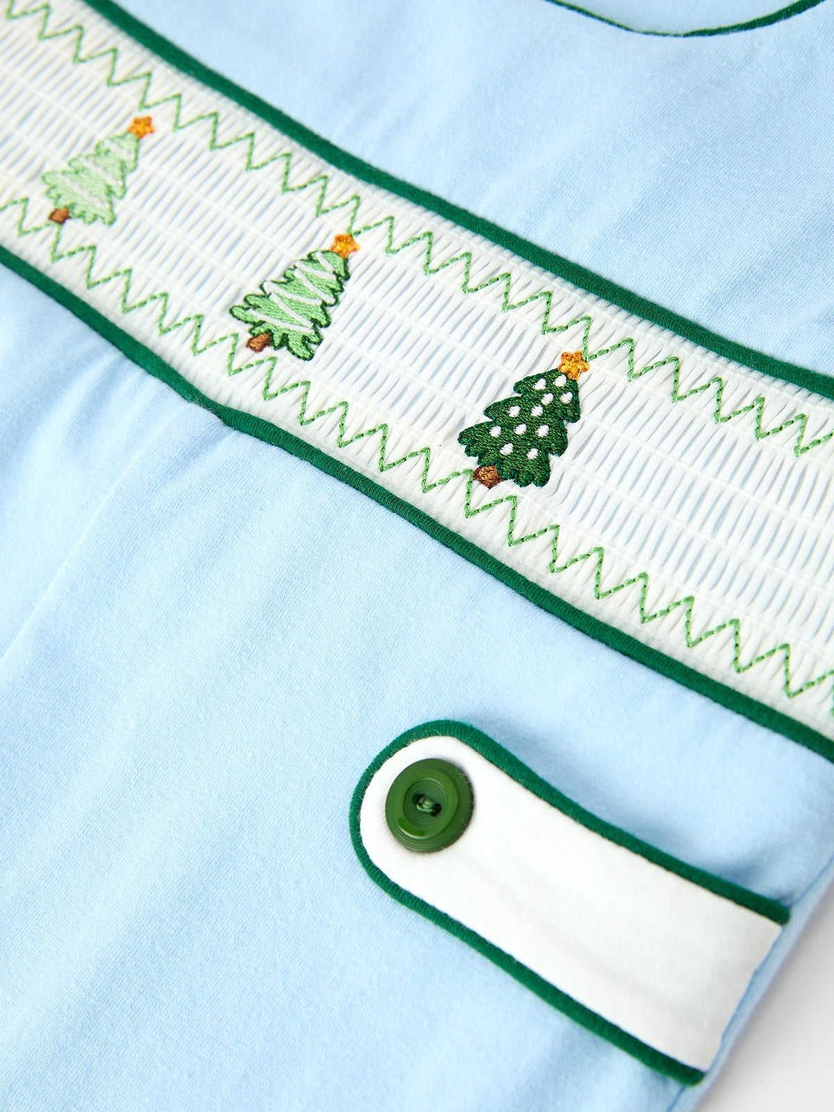 Rylee Faith Designs - Christmas Boys Blue Christmas Tree Embroidered JonJon - alternate view 4