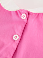 Rylee Faith Designs - FALL Girls Hot Pink Floral Smocked Bow Bubble Romper - alternate view 5
