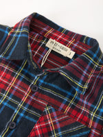 Rylee Faith Designs - Christmas Boys Red Navy Plaid Button Down Shirt - alternate view 4