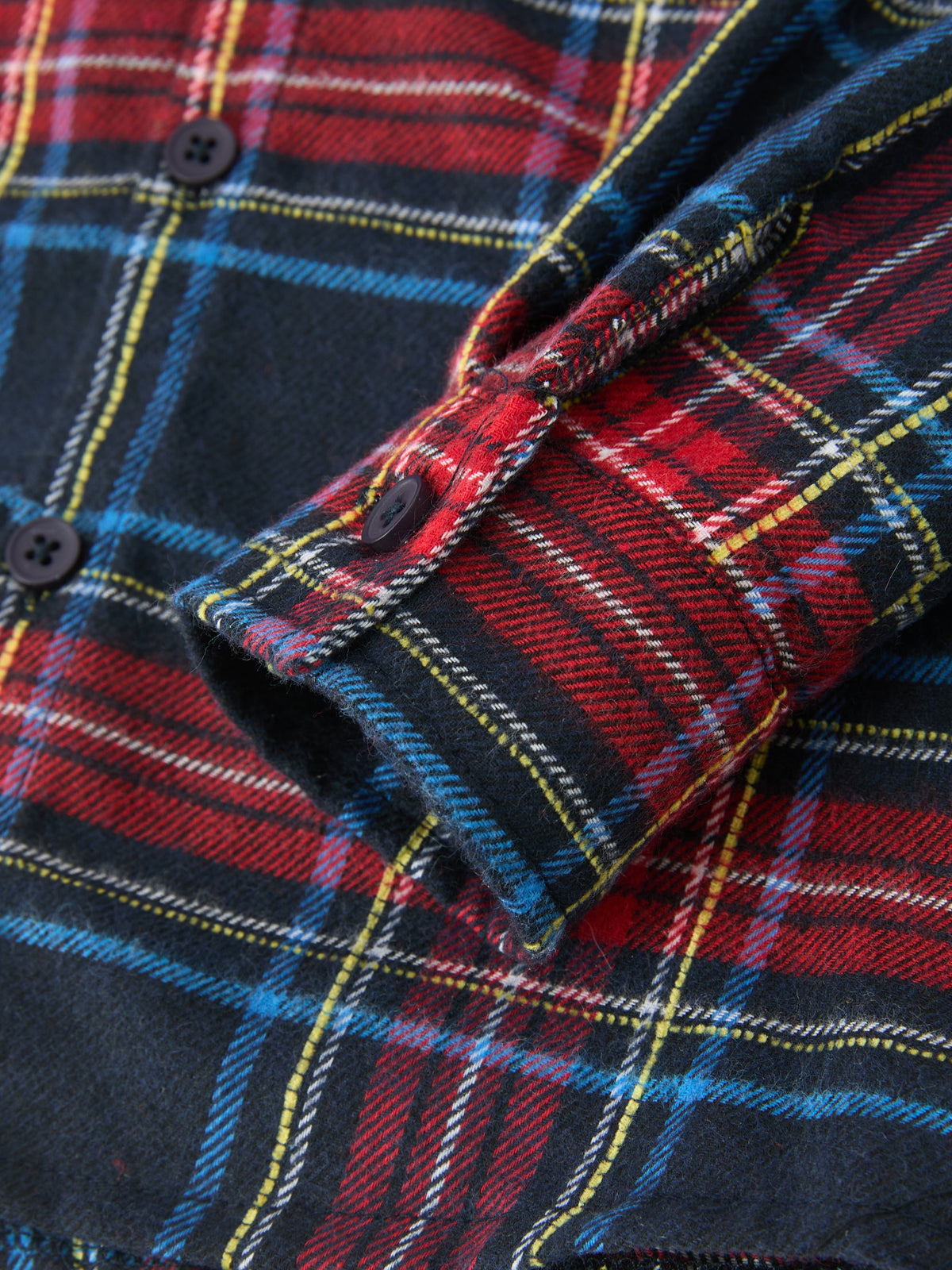 Rylee Faith Designs - Christmas Boys Red Navy Plaid Button Down Shirt - alternate view 3