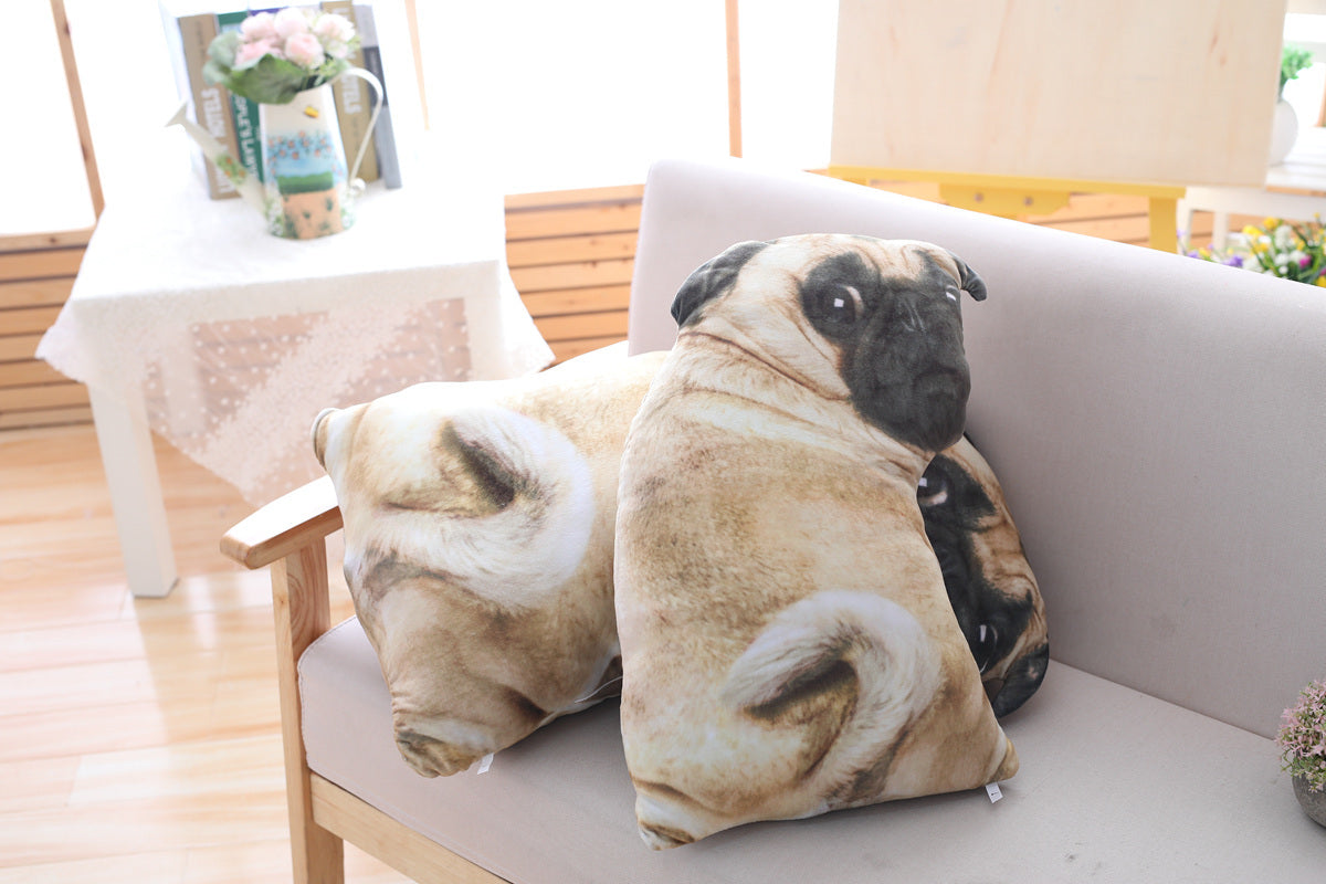 3D Simulation Belldog Plush Toy Pillow Real Life Doll Funny Pug Dog Doll Nap Pillow Lying Prone Soft Sofa Pillow - Cindi Book