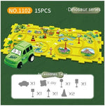 Children Puzzle Electric Railroad Speeder DIY Assembly Electric Car Automatic Rail City Scene Construction Education Toy Gift - Cindi Book