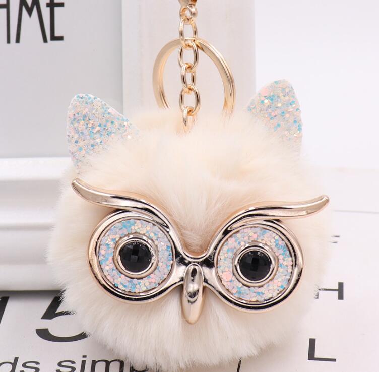 Lovely Owl Plush Doll Kids Favors Fur Ball Key Chain - Cindi Book