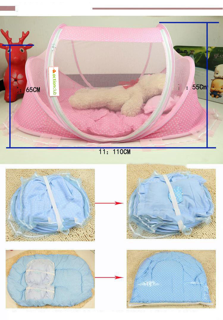 Foldable  Baby Bed Net With Pillow Net 2pieces Set - Cindi Book
