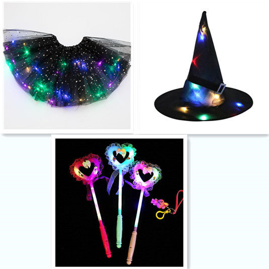 Magical & Luminous  LED Princess Halloween Tutu Skirt Sequins Shiny Skirt - Cindi Book